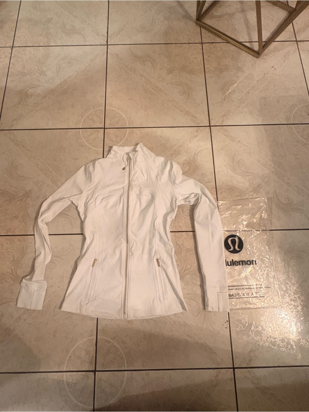 lululemon athletica White Full-Zip Bomber Jacket